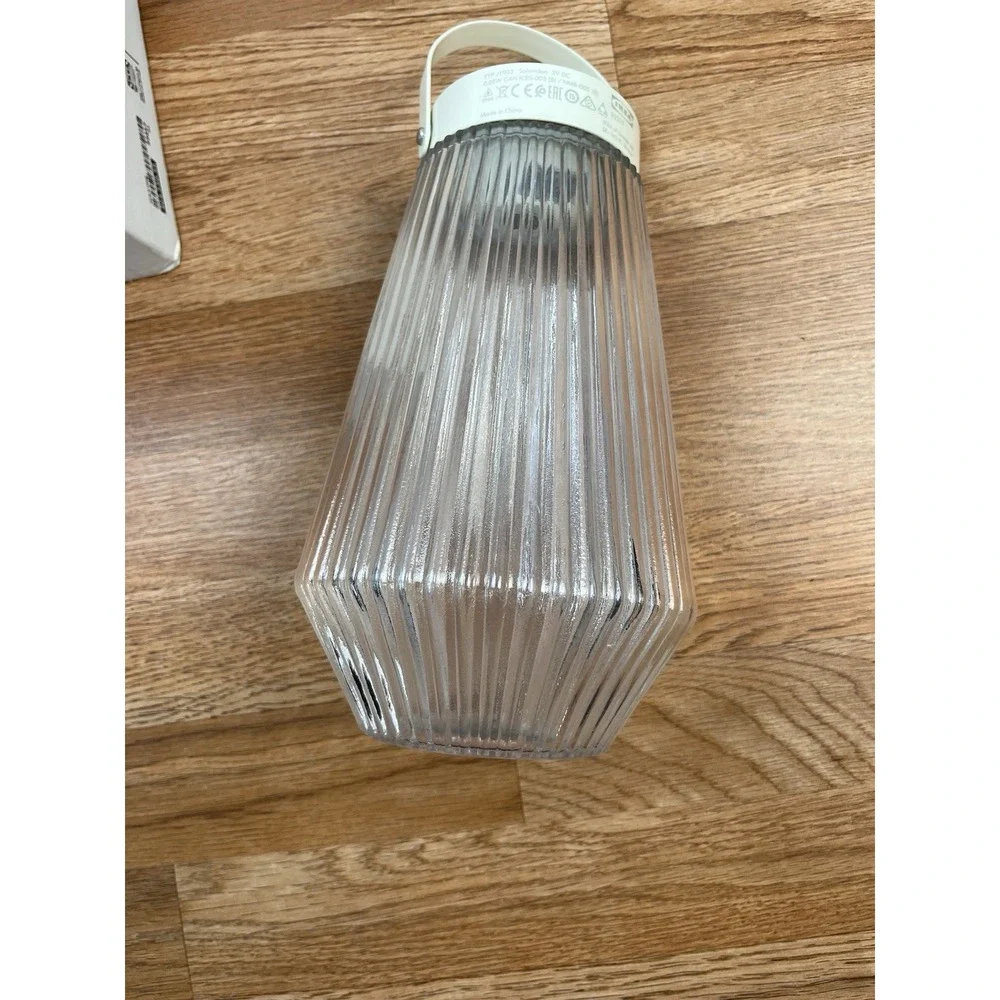 Ikea‎ Solvinden Outdoor Glass Lantern Light Programmable White/Clear NEW